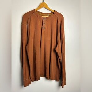 Jeremiah Men’s Size XL Henley Long Sleeve Shirt 100% Cotton Minimalist neutral